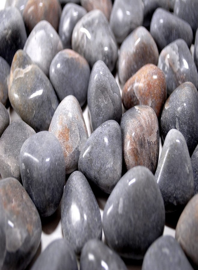 Schmick Grey Decorative Pebbles for Plants, Pots, Home, Table, Garden & Aquarium Décor - Natural Smooth Stones for Indoor Outdoor Decoration (900 Grams, Grey Tumble) - Image 1